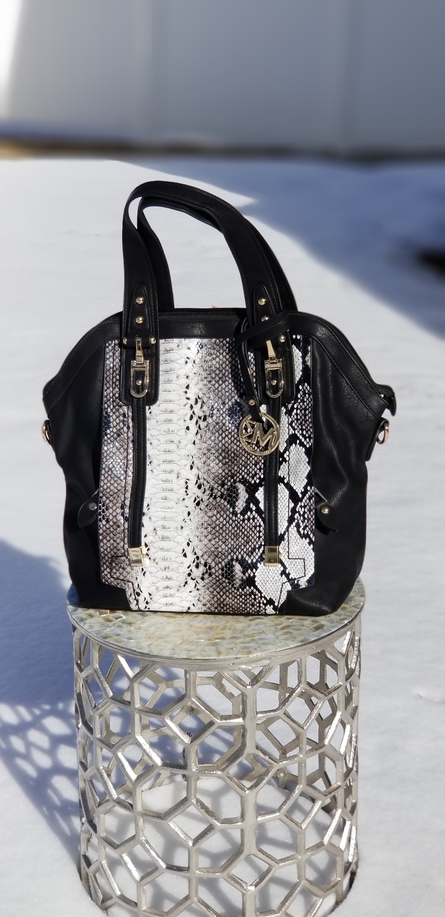 Michael Michelle "Sadie" Snake Skin Shoulder Bag